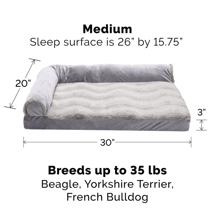 FurHaven Wave Fur and Velvet Orthopedic Deluxe Chaise Lounge Pet Bed & Reviews Wayfair